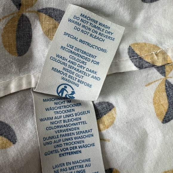 Boden Sophia Shirt Dress in Saffron Yellow Regatta Leaf, size US8R - Picture 8 of 9